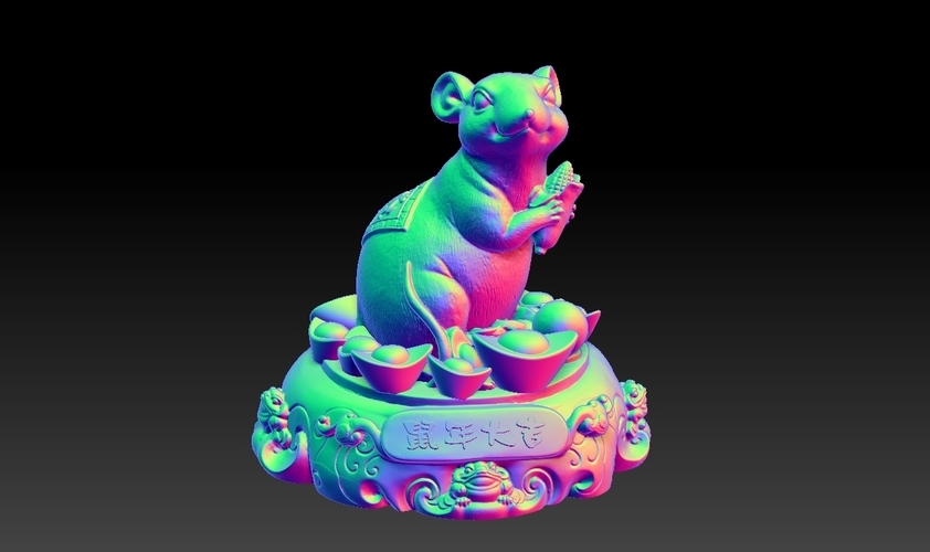 China Year of the Rat Fortune Decoration 4 3D Print 276309