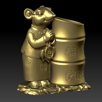 Lucky Rat Happy Chinese new year Festive Pen Holder 5 - Thumbnail 1