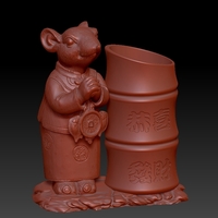 Lucky Rat Happy Chinese new year Festive Pen Holder 5 - Thumbnail 4