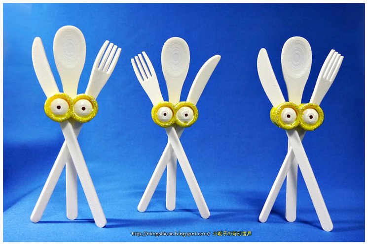 Minions eyes-Cutlery set 3D Print 27632
