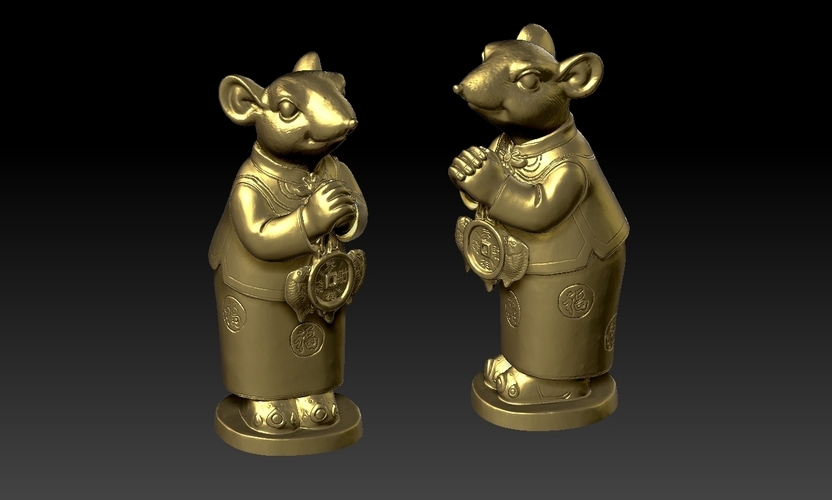 Lucky Rat Chinese year Congratulations to Fortune Decoration 6 3D Print 276324
