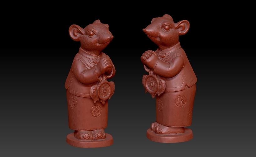 Lucky Rat Chinese year Congratulations to Fortune Decoration 6 3D Print 276326