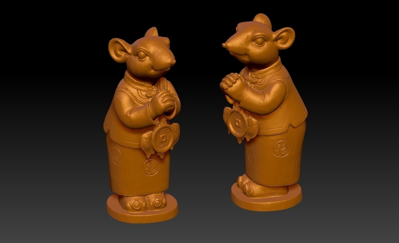 Lucky Rat Chinese year Congratulations to Fortune Decoration 6 3D Print 276327