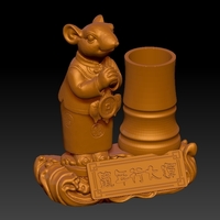 Chinese new year of the Rat lucky pen holder - Thumbnail 2