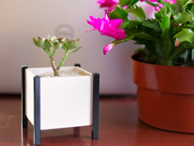 Modern Square Planter Box 3D Print 276351