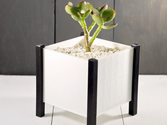 Modern Square Planter Box 3D Print 276354