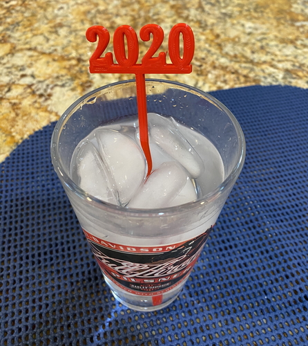 2020 New Years Party Picks and Swizzle Sticks 3D Print 276453