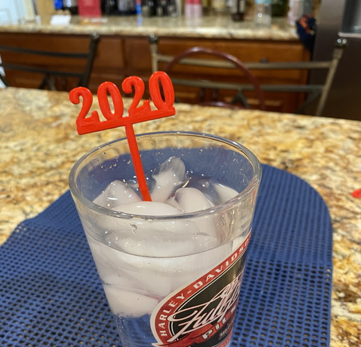2020 New Years Party Picks and Swizzle Sticks 3D Print 276454