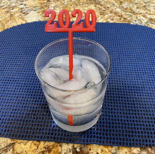 2020 New Years Party Picks and Swizzle Sticks 3D Print 276455