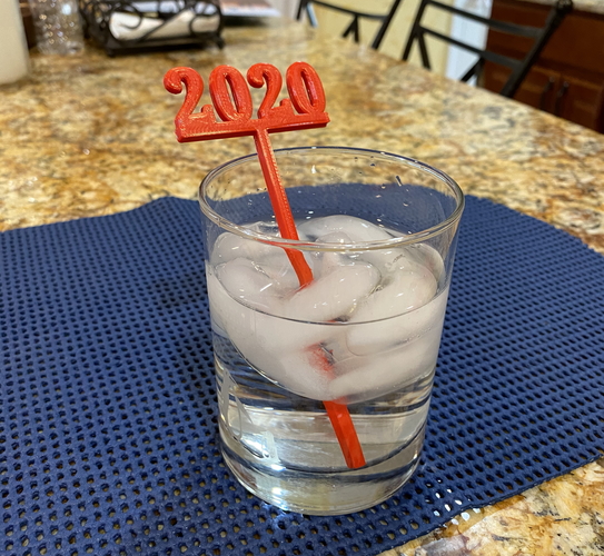 2020 New Years Party Picks and Swizzle Sticks 3D Print 276456