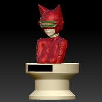 Small cyberpunk girl  Bust 3D Printing 276776