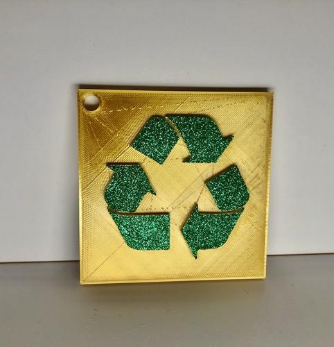Recycle Sign: Wall/Desk Display or Keychain 3D Print 276782