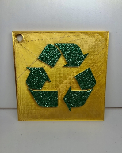Recycle Sign: Wall/Desk Display or Keychain 3D Print 276783