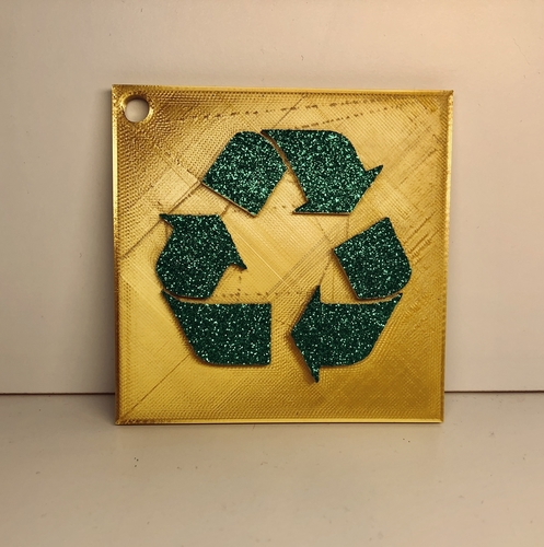 Recycle Sign: Wall/Desk Display or Keychain 3D Print 276786