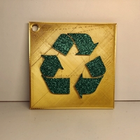 Recycle Sign: Wall/Desk Display or Keychain - Thumbnail 3