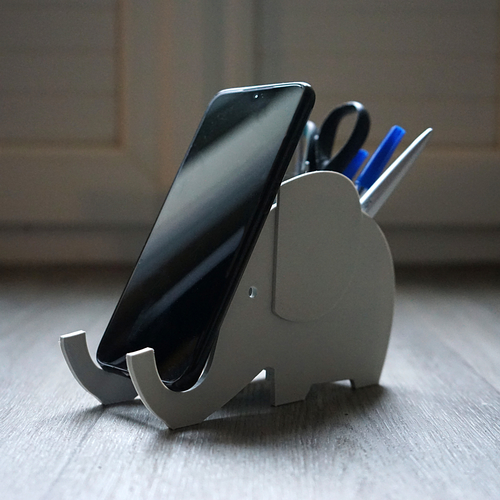 Various - Elephant Smartphone Holder and Pencil Jar 3D Print 276978