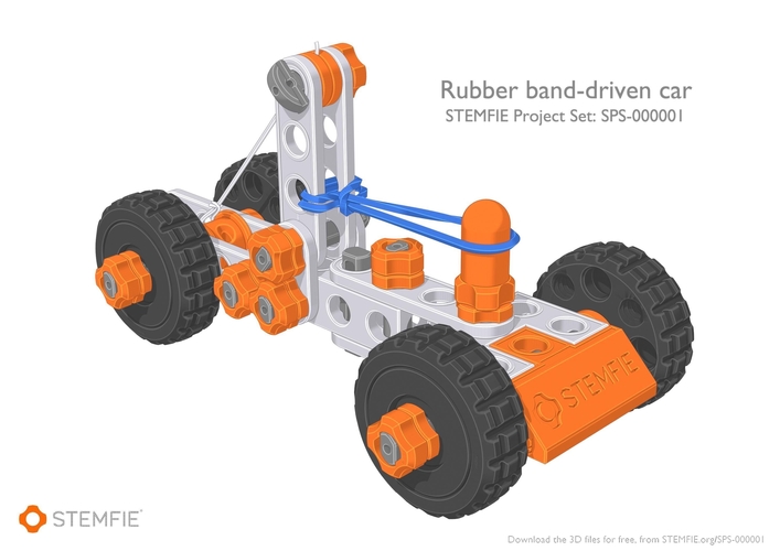 STEMFIE rubber-band-driven car 3D Print 276989