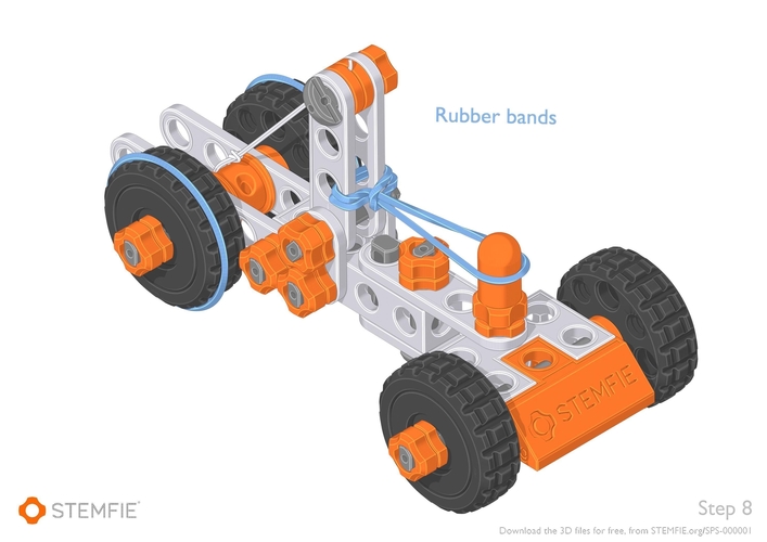 STEMFIE rubber-band-driven car 3D Print 276999