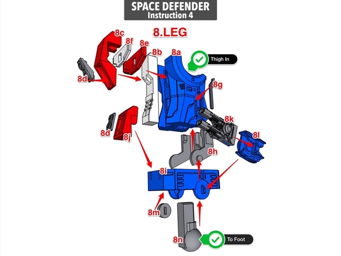 ARTICULATED SPACE DEFENDER (NOT ASTRO MEGAZORD) - NO SUPPORT 3D Print 277104
