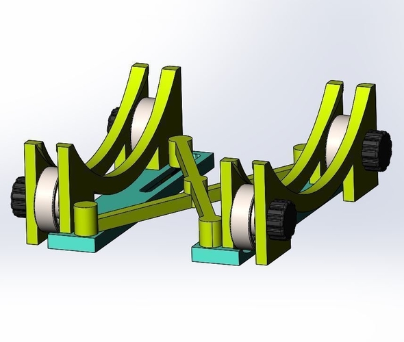 Self-Aligning, Adjustable-Width Spool Holder Using 608 Bearings 3D Print 277227