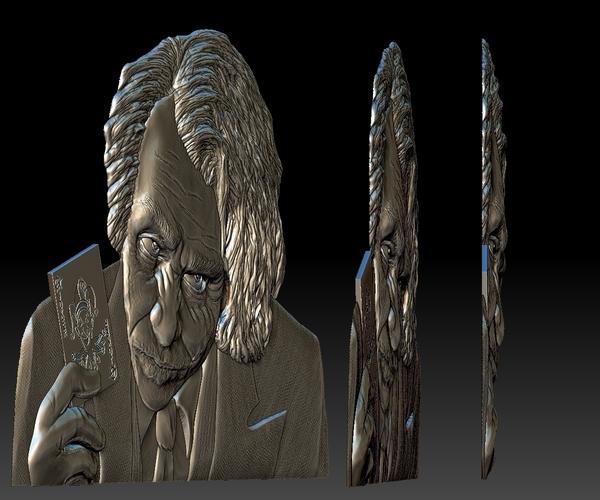 Joker STL model file CNC tested bas relief for cnc router 3D Print 277731