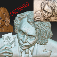 Joker STL model file CNC tested bas relief for cnc router - Thumbnail 7