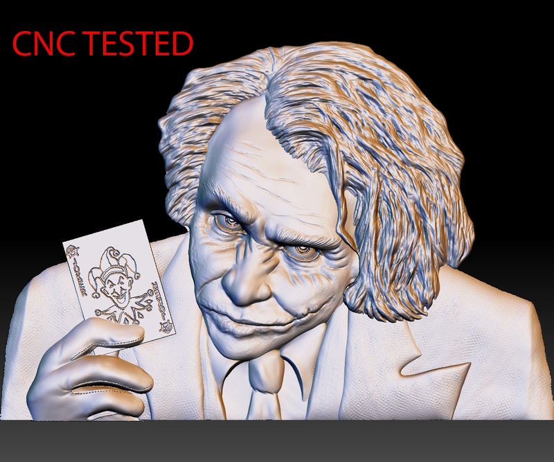 Joker STL model file CNC tested bas relief for cnc router