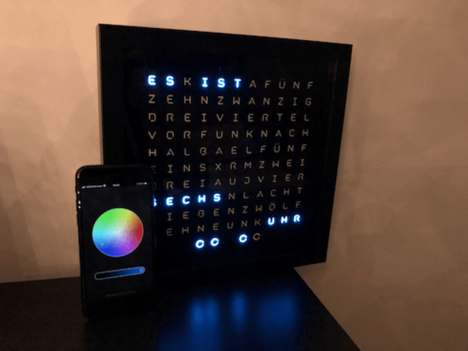 Wordclock Matrix Frame for WS2812B LED