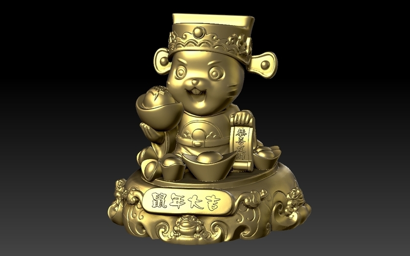 Money Rat Chinese New Year-Congratulations fortune Decoration 3D Print 278136