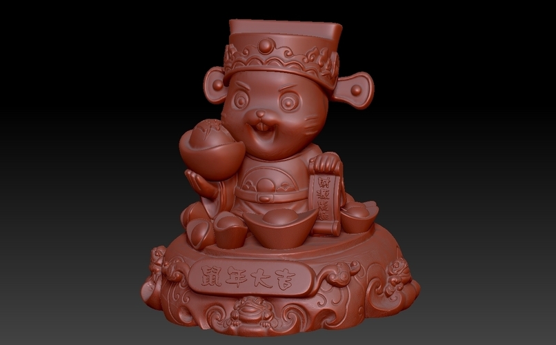 Money Rat Chinese New Year-Plenty of money influx Decoration 3D Print 278138