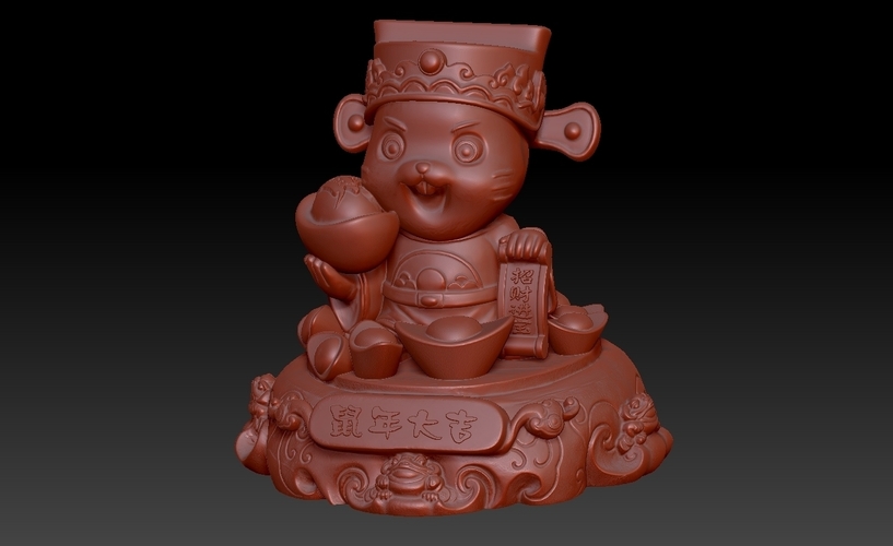 Money Rat Chinese New Year-attracting wealth Decoration 3D Print 278140