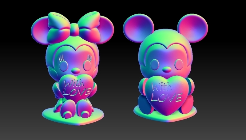 Mickey Minnie With Love Valentine's Day Pendants & Decorations