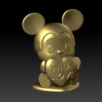 Small Mickey With Love Valentine's Day Pendants & Decorations 3D Printing 278144