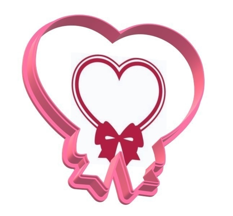 Heart with Bow cookie cutter