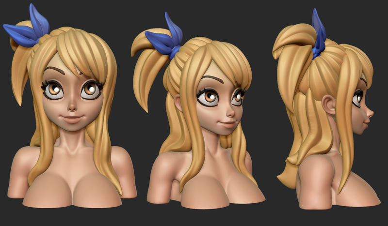 Lucy Heartfilia Bust 3D Print Model