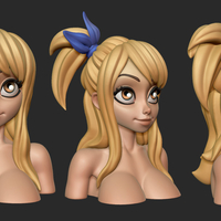 Lucy Heartfilia Bust 3D Print Model - Thumbnail 3