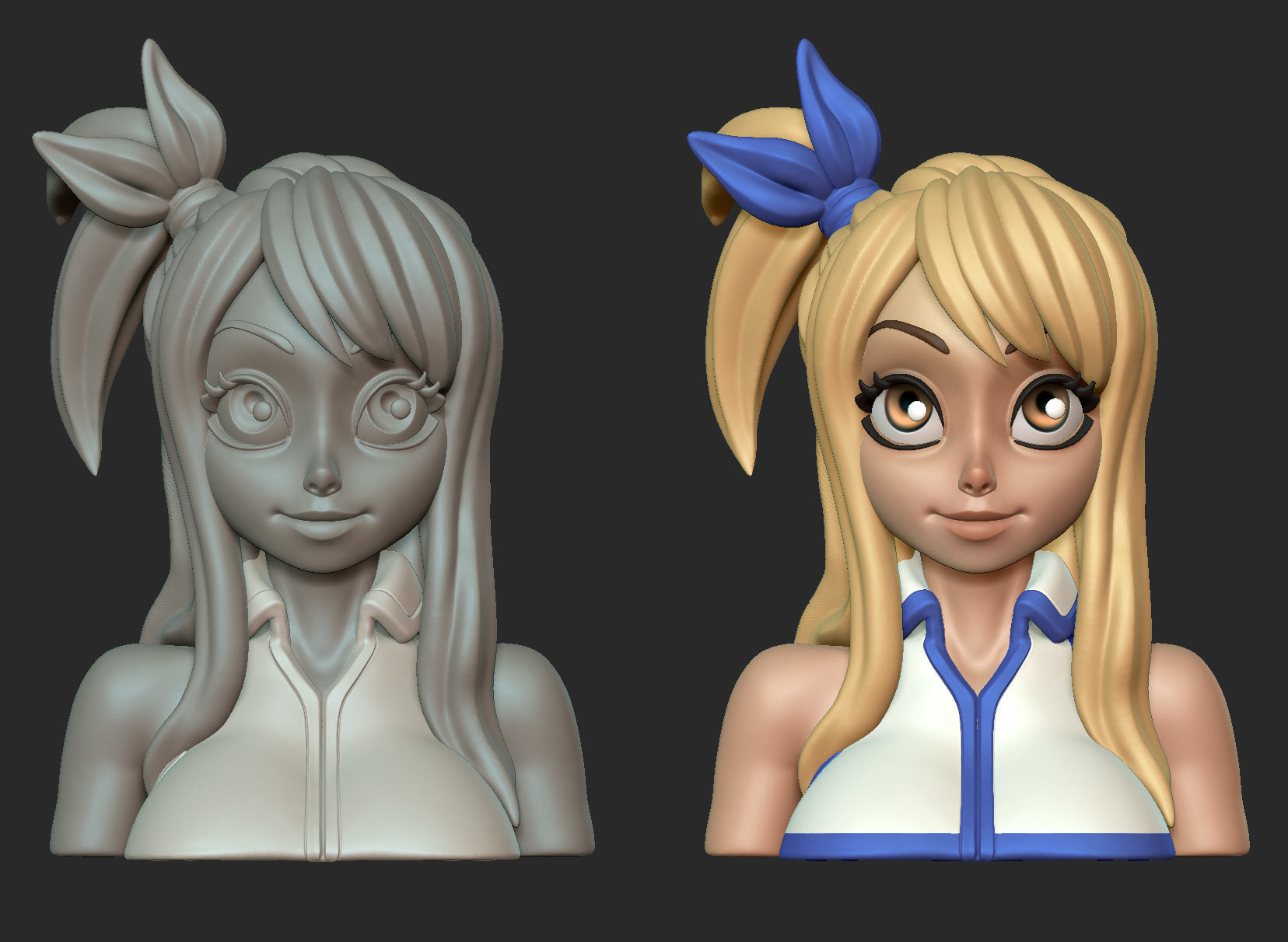 3d Printed Lucy Heartfilia Bust 3d Print Model By Dinamuuu3d Pinshape