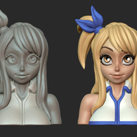 Lucy Heartfilia Bust 3D Print Model - Thumbnail 4