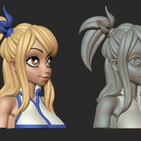 Lucy Heartfilia Bust 3D Print Model - Thumbnail 5