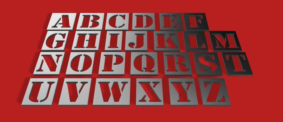 STENCIL 3D letters STL file