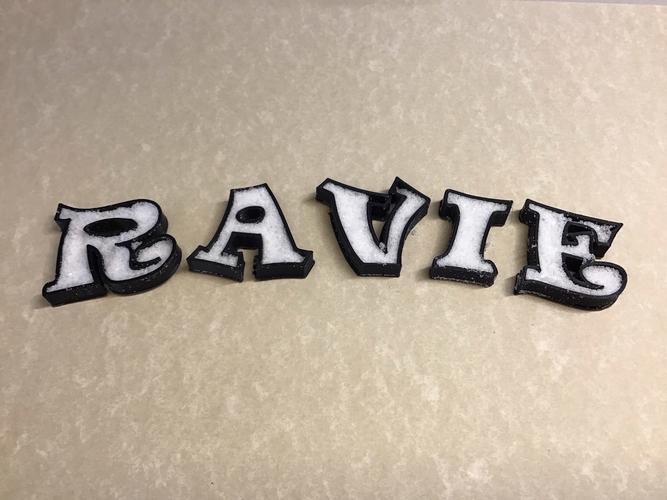 EMPTY RAVIE Font uppercase 3D letters STL file 3D print model