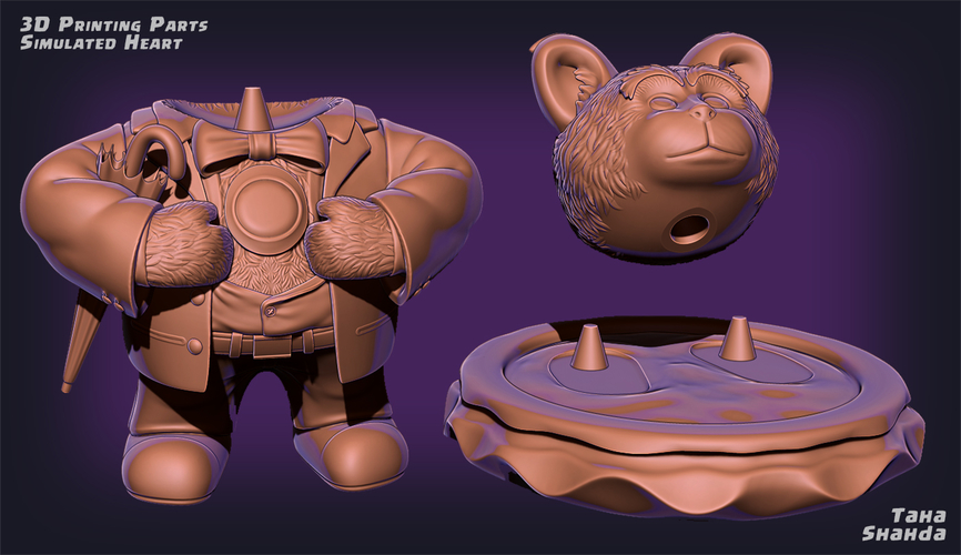 Cute Bear - Simulated Heart 3D Print 279584