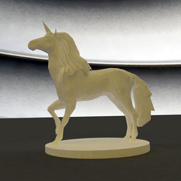 Medium Unicorn (Low Poly) 3D Printing 27972