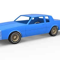 Small Diecast shell and wheels Oldsmobile Delta 88 1984 Scale 1 to 25 3D Printing 279758