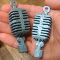  Classic Microphone Charm For 4g Single Flare Metal Plugs - Thumbnail 2