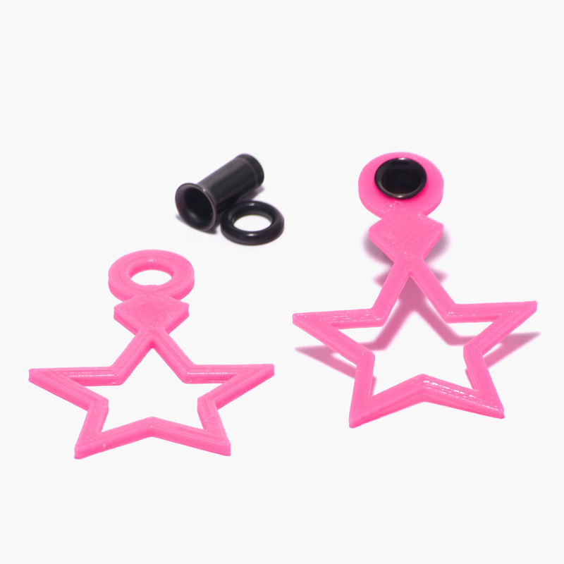  Jem Inspired Star Charms For 4g Single Flare Metal Plugs