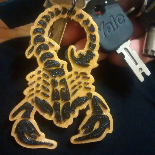 2.5D Scorpion Charm in 2 Color Dual Extrusion 3D Print 27996