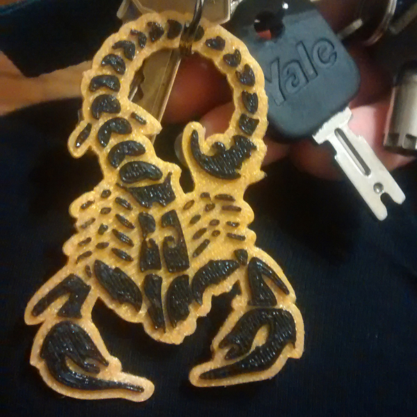 2.5D Scorpion Charm in 2 Color Dual Extrusion
