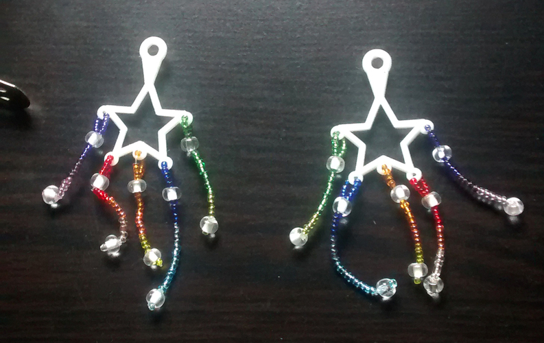 DIY Crafty Star Earrings For 6g & 8g Plugs Beading Dangles 3D Print 28023