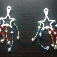DIY Crafty Star Earrings For 6g & 8g Plugs Beading Dangles - Thumbnail 3